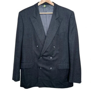 Classic Black Double-Breasted Men's Blazer